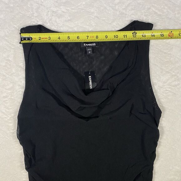 Vintage Y2K Express Sheer Mesh Nylon Tank Black Vamp WhimsyGoth Women's Sm NWT - Picture 6 of 6
